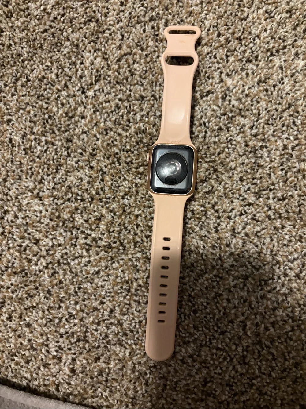Apple Pink Silicone Smartwatch with Rectangular Touchscreen